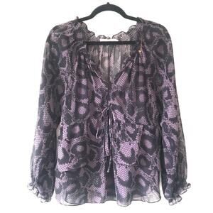 Rebecca Taylor Snake Skin Print Top Blouse